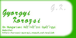 gyorgyi korozsi business card